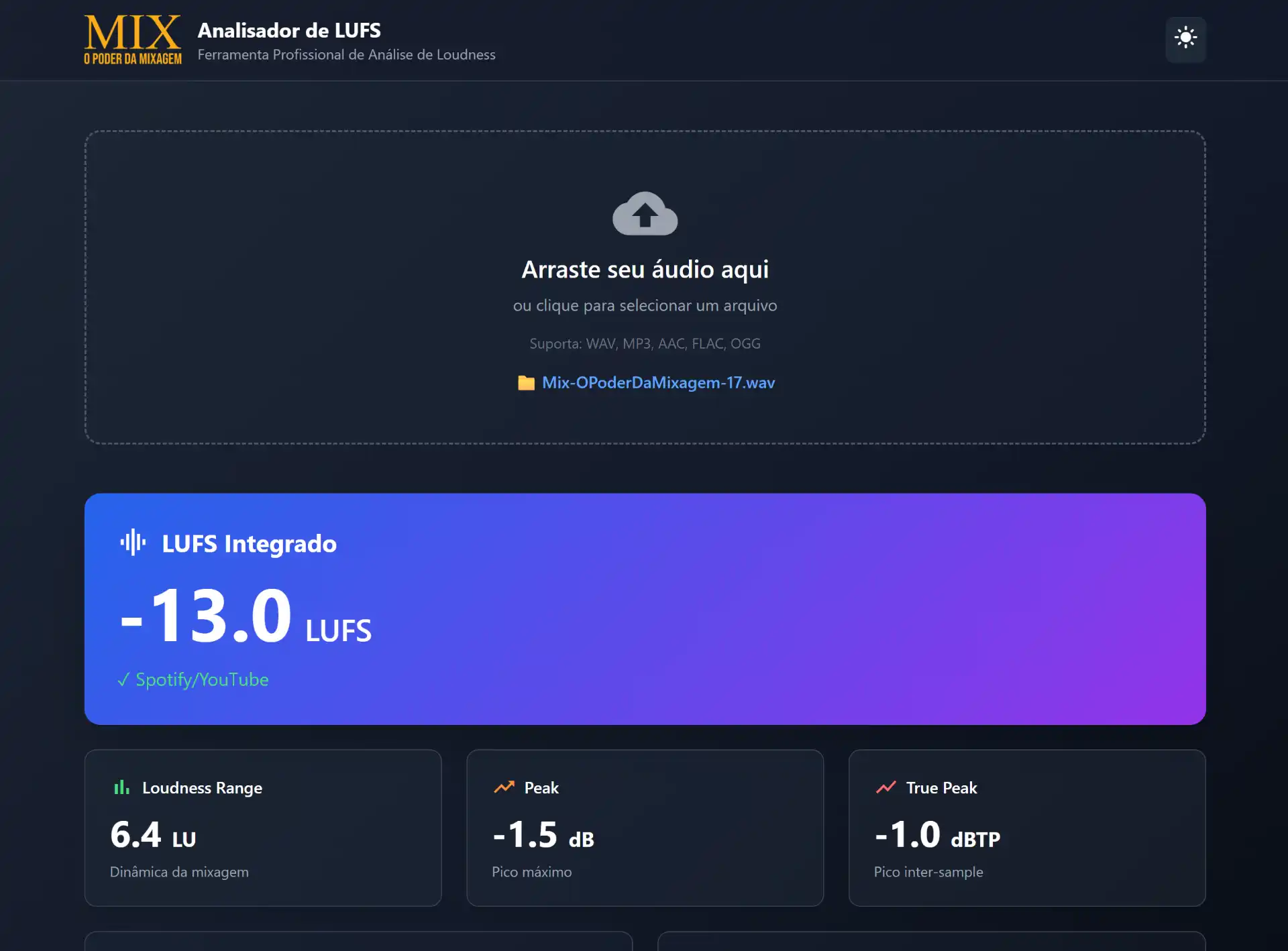Webapp Analisador de LUFS